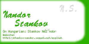 nandor stankov business card